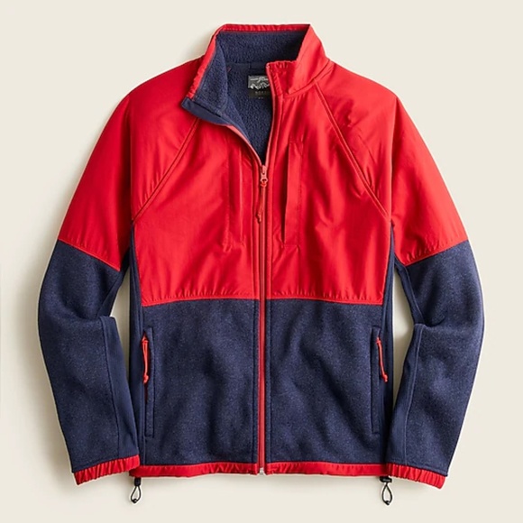 J Crew Nordic sweater fleece full-zip jacket MARLED NAVY BLAZER AZ397